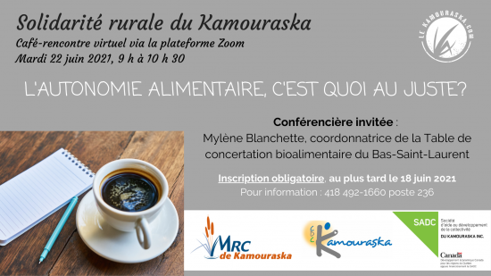 22 juin 2021 – CAFÉ-RENCONTRE virtuel de Solidarité rurale du Kamouraska
