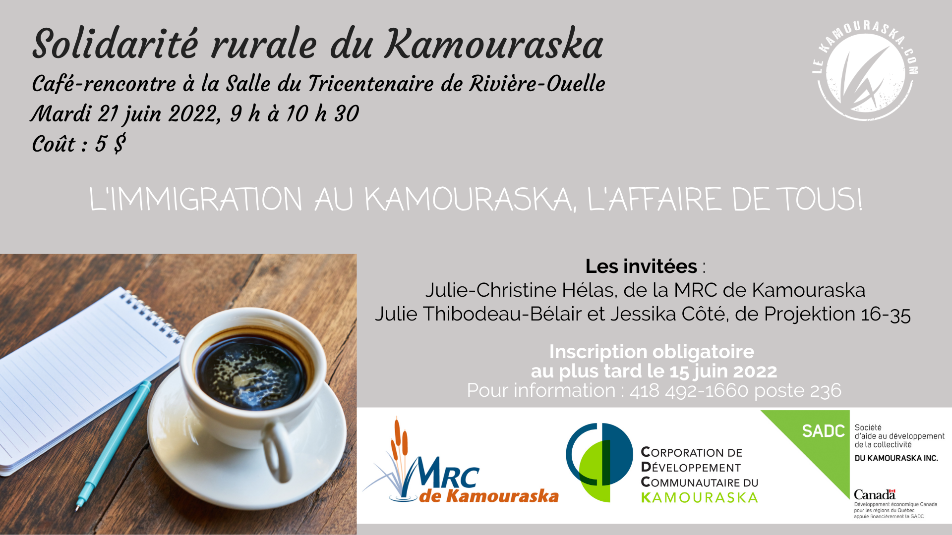 21 juin 2022 – CAFÉ-RENCONTRE Solidarité rurale du Kamouraska