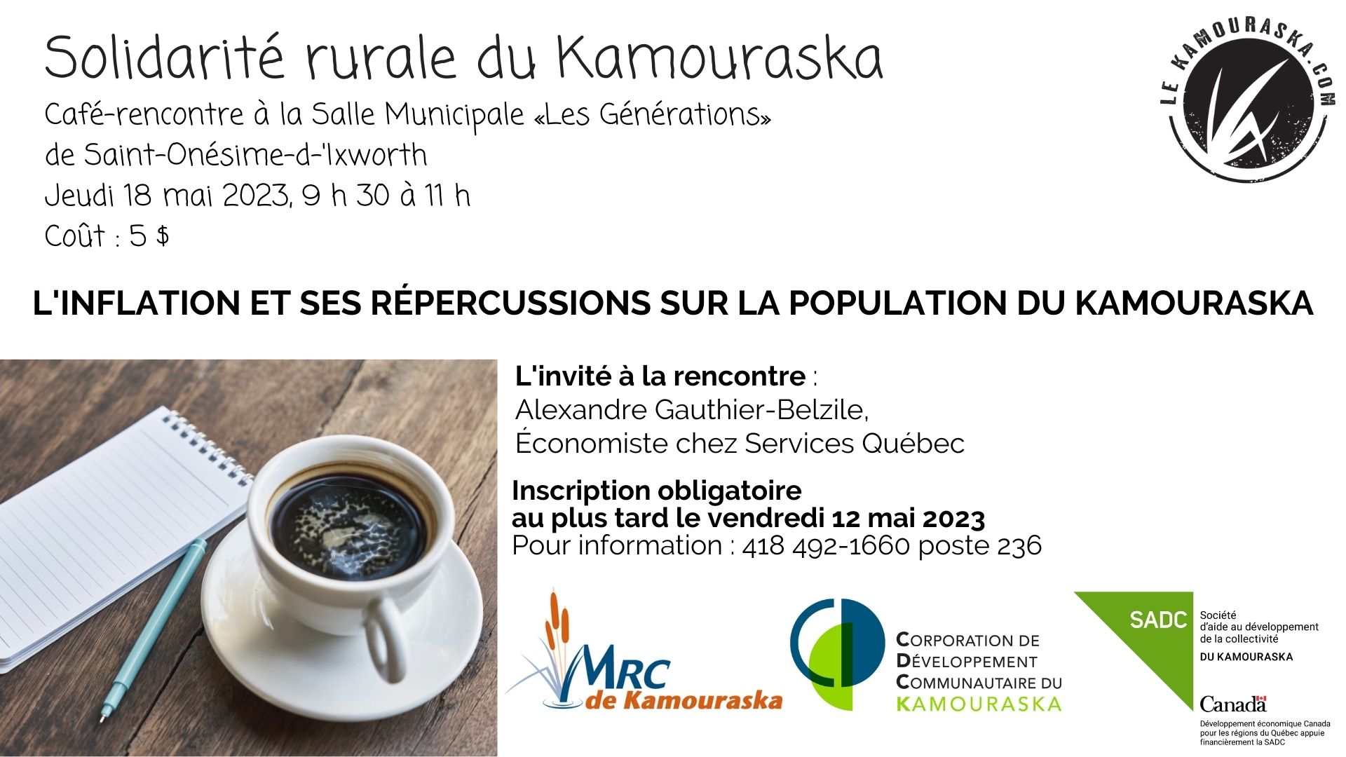 18 mai 2023 – CAFÉ-RENCONTRE Solidarité rurale du Kamouraska